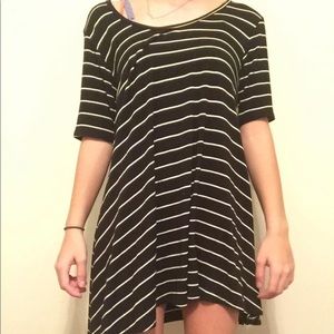 Black and white stripped dress